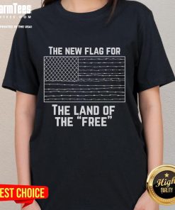 Good The New Flag for the Land of the Free Ladies Tee featuring patriotic design and comfortable fit for women.