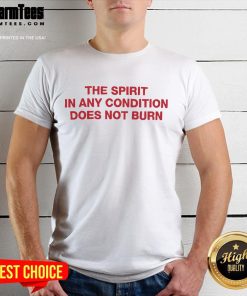 Good The Spirit In Any Condition Does Not Burn T-Shirt featuring a bold graphic design and vibrant colors for enthusiasts.