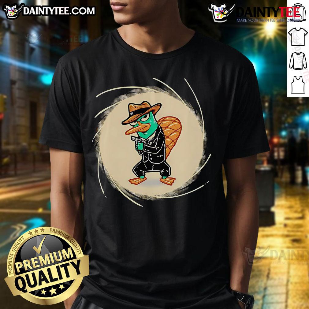 Good The Spy With The Golden Tail Platypus T Shirt Good The Spy With The Golden Tail platypus t-shirt featuring a vibrant design of a playful platypus in action.