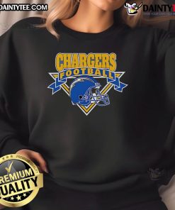 Navy Los Angeles Chargers sweatshirt by Good The Wild Collective, featuring team logo and modern design for fans.