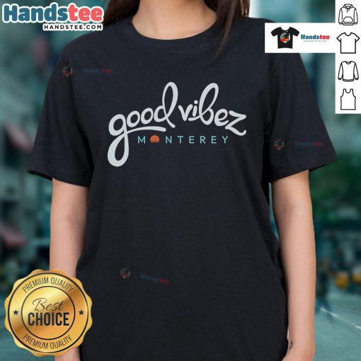 Good Vibez Monterey ladies tee featuring a stylish design, perfect for casual outings and summer wear.