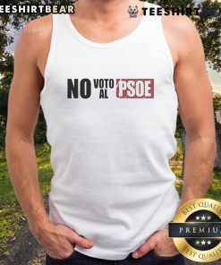 Good Vo No Voto AL PSOE tank top featuring bold text design for political activism and fashion statement.