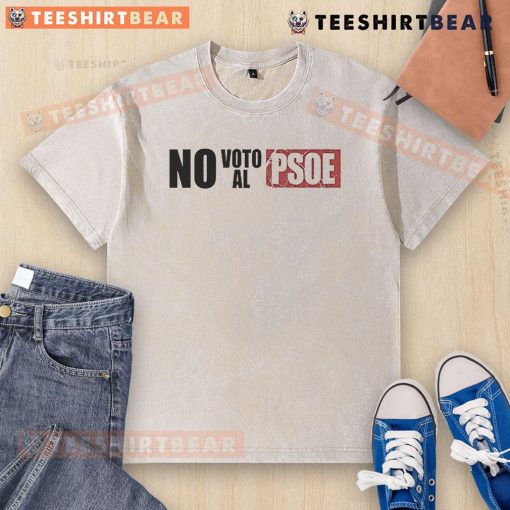 Good Vo No Voto AL PSOE washed t-shirt featuring a bold graphic design in vibrant colors.