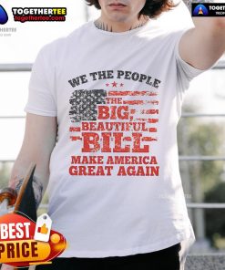 Alt Text: Good We The People Make America Great Again flag t-shirt featuring bold graphics and patriotic colors.