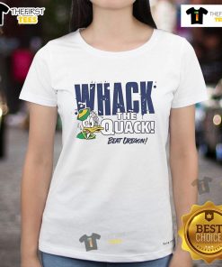 Good Whack The Quack Beat Oregon Ladies Tee featuring a bold graphic design perfect for fans and supporters.