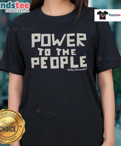 Good Willy Chavarria Power to the People ladies tee featuring bold graphic design and vibrant colors for stylish activism.