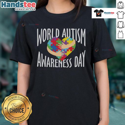 Good World Autism Awareness Day Ladies Tee featuring a vibrant design promoting autism awareness and support for the community.