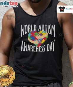 Good World Autism Awareness Day tank top featuring a vibrant design promoting autism awareness and inclusivity.