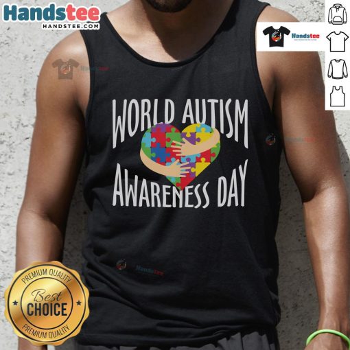 Good World Autism Awareness Day tank top featuring a vibrant design promoting autism awareness and inclusivity.
