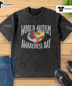 Good World Autism Awareness Day washed t-shirt featuring vibrant colors and supportive design for autism awareness.