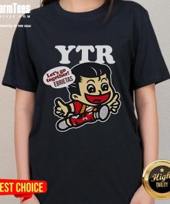 Alt Text: Good Yano Toru X Rolling Cradle Let's Go Together Ebrietas Ladies Tee featuring vibrant design and comfortable fit.