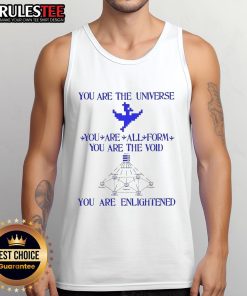 Good You Are The Universe tank top featuring an enlightened design with cosmic elements and inspiring text.