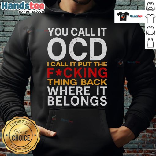 Good You Call It OCD I Call It Put It Back Where It Belongs Hoodie in vibrant colors, showcasing a fun, quirky design.