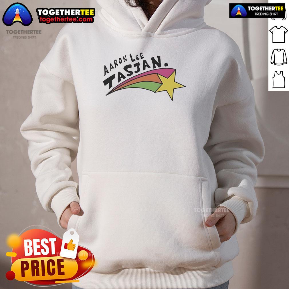 Happy Aaron Lee Tasjan Rainbow Star Hoodie Happy Aaron Lee Tasjan wearing a colorful rainbow star hoodie, showcasing vibrant style and joyful expression.