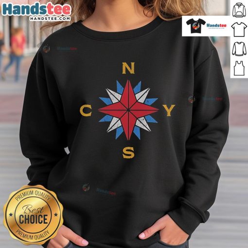 Happy Crosby Stills Nash Young Compass Sweatshirt featuring a vibrant design and cozy fit, perfect for fans.