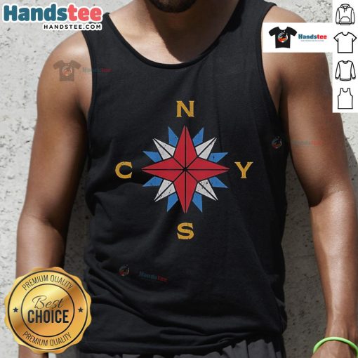 Happy Crosby Stills Nash Young compass tank top featuring a vibrant design ideal for music fans and summer wear.