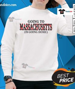 Happy Going to Massachusetts is Going Home sweatshirt in navy blue, perfect for cozy outings or casual wear.
