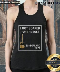 Happy I Got Soaked for the Boss Sunderland 2024 tank top featuring vibrant colors and a fun design for summer wear.