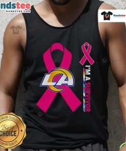 Happy Los Angeles Rams X Cancer Awareness 'Im a Survivor' tank top, celebrating strength and resilience in style.
