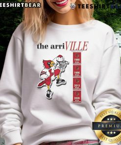 Happy Louisville Cardinals in The Arri Ville Sweatshirt, showcasing team spirit and style at a game.