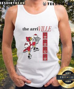 Alt Text: Happy Louisville Cardinals The Arri Ville Tank Top featuring vibrant colors and team logo, perfect for game day.