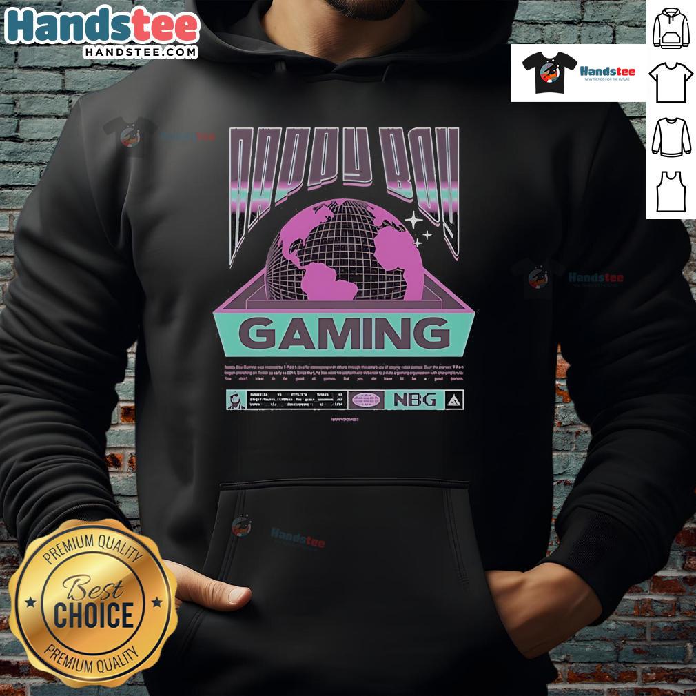 Happy Nappy Boy Gaming Worldwide Hoodie Happy boy wearing a Worldwide hoodie while gaming, showcasing comfort and style in a vibrant setting.