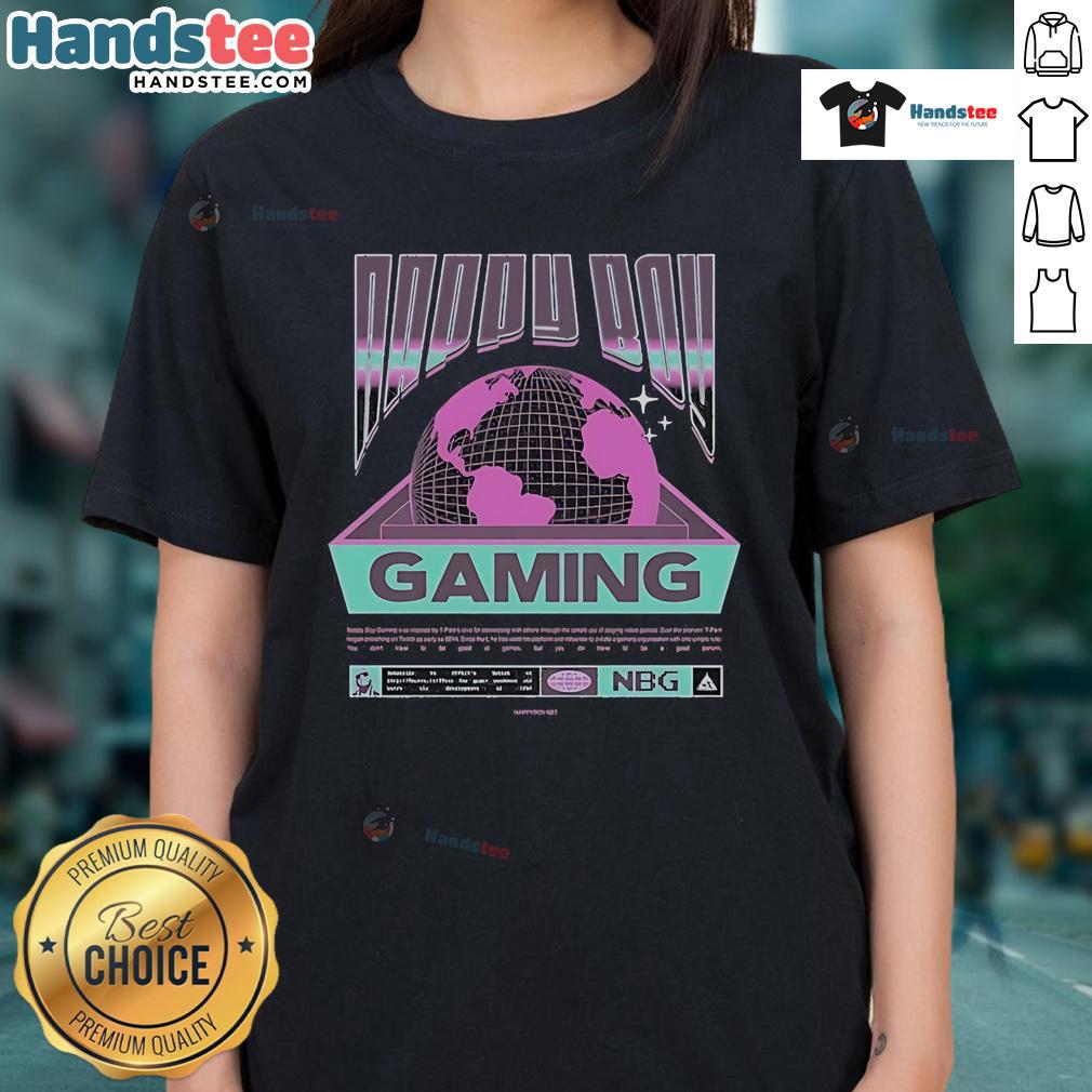 Happy Nappy Boy Gaming Worldwide Ladies Tee Happy boy gaming worldwide in a stylish ladies tee, showcasing fun and comfort for gaming enthusiasts.