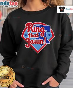 Happy Ring That Jawn Philadelphia Phillies sweatshirt in red, perfect for baseball fans and cozy game day attire.