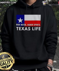 Happy Support Texas Hill Country Communities hoodie for flood relief, showcasing a vibrant design in a scenic Texas landscape.