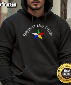 Happy Support The Druze Traditional Flag Star Hoodie featuring vibrant colors and a unique design celebrating Druze culture.