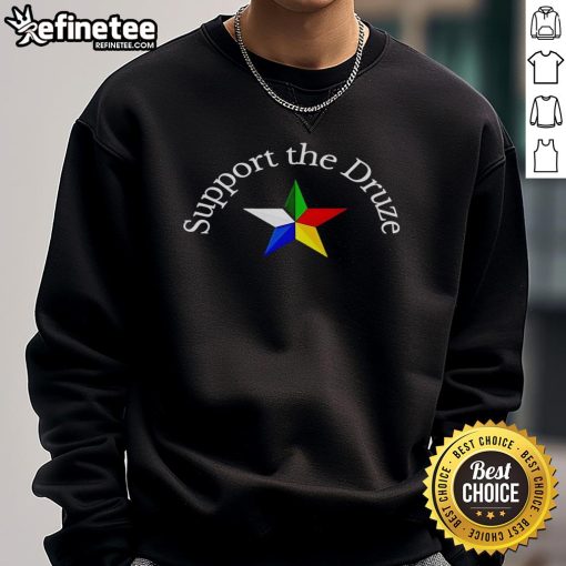 Happy Support The Druze Traditional Flag Star Sweatshirt showcasing vibrant colors and unique design for Druze culture fans.