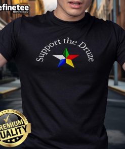 Happy Support The Druze Traditional Flag Star T-Shirt featuring vibrant Druze colors and symbol, perfect for cultural pride.
