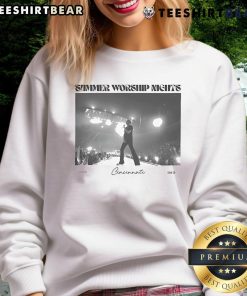 Happy Swn Summer Worship Nights Cincinnati sweatshirt design for the event on July 19, 2025, featuring vibrant colors.