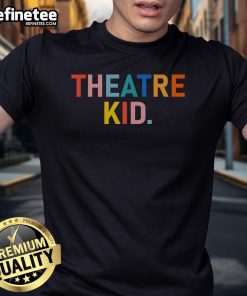 Alt Text: Happy vintage theatre kid t-shirt design featuring playful graphics and bright colors, perfect for young performers.