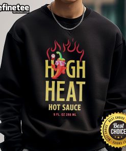 High-Heat Hot Sauce sweatshirt featuring a vibrant graphic and cozy fit, perfect for spice lovers and casual wear.