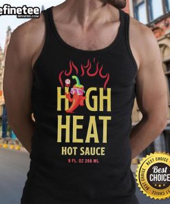 High-Heat Hot Sauce Tank Top featuring a vibrant chili pepper design, perfect for spicy food lovers and summer wear.