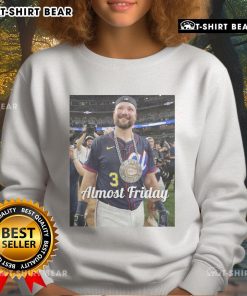 Hot Almost Friday Raleigh Homerun Derby Sweatshirt featuring a vibrant design perfect for baseball fans.