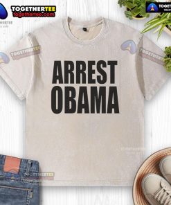 Hot Arrest Obama washed t-shirt featuring a bold graphic design, perfect for stylish casual wear and political statement.