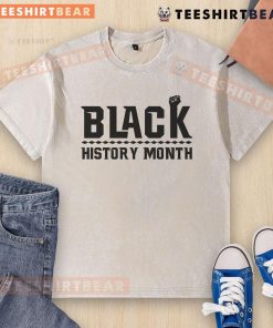 Hot Black History Month washed t-shirt featuring bold graphics celebrating African American heritage and culture.