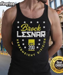 Alt Text: Hot Brock Lesnar wearing a UFC 200 tank top, showcasing his muscular physique and intense fighting spirit.