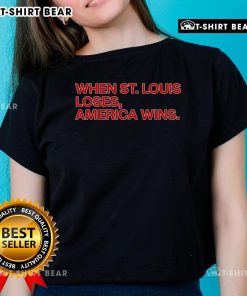 Hot Chicago Cubs Ladies Tee celebrating when St. Louis loses, perfect for passionate baseball fans.