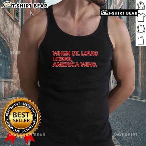 Hot Chicago Cubs tank top celebrating victories when St. Louis loses, perfect for passionate baseball fans.