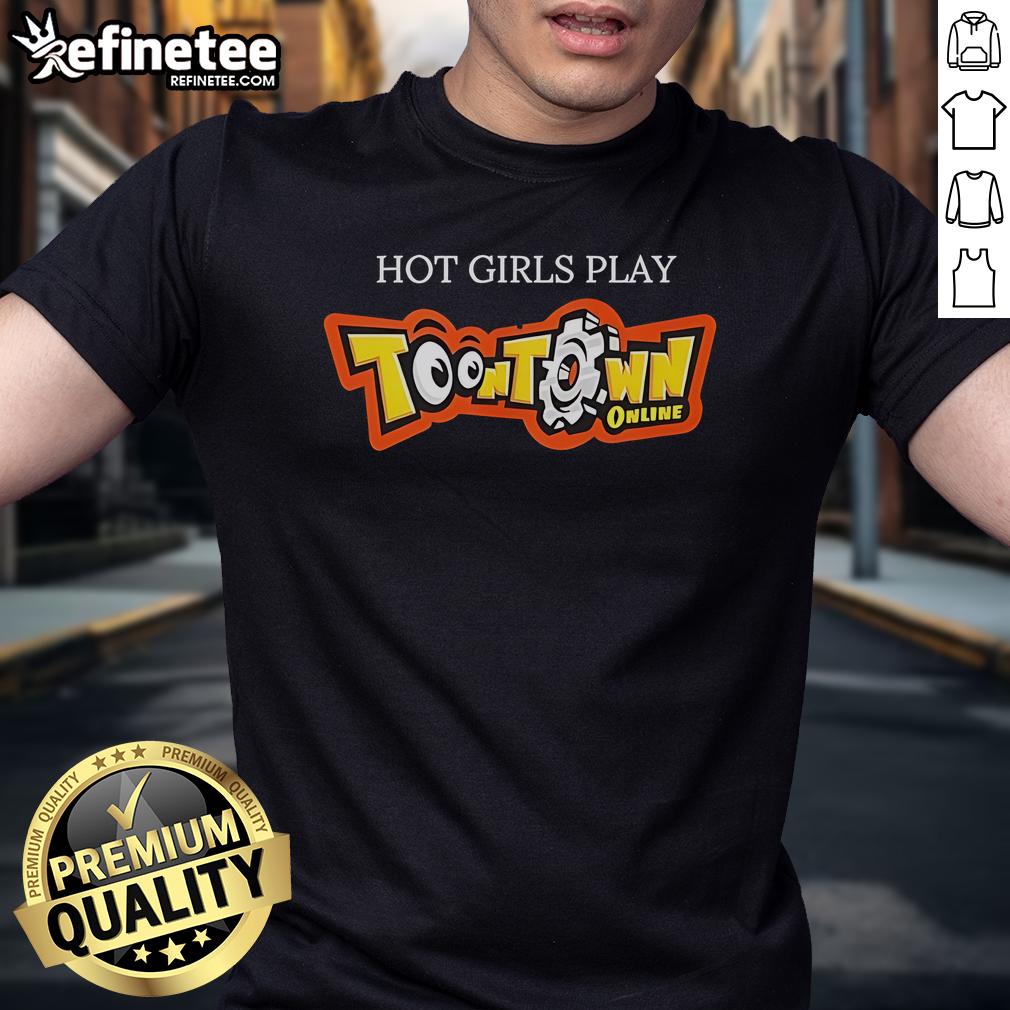 Hot Girl Play Toontown Online T Shirt Hot Girl wearing Toontown Online T-Shirt, showcasing fun gaming style and vibrant design for fans of the classic game.