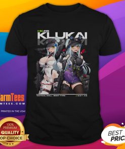Alt Text: Hot HK416 Klukai Girl's Frontline 2 Exilium T-Shirt featuring vibrant graphics and stylish design for fans.