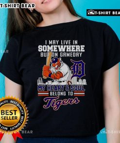 Detroit Tigers ladies tee showcasing love for the team on game day with stylish design and vibrant colors.