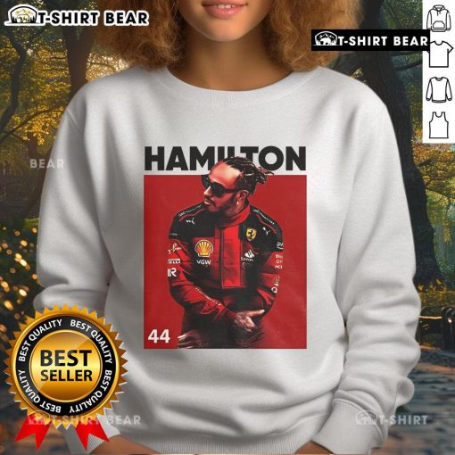 Hot Lewis Hamilton Formula One 2025 sweatshirt featuring bold graphics and a stylish design for racing fans.