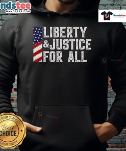 Alt Text: Cozy Hot Liberty and Justice for All Print US Flag Hoodie featuring a patriotic design perfect for casual wear.