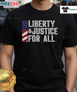 Hot Liberty And Justice For All Print US Flag T-Shirt featuring a vibrant flag design, perfect for patriotic occasions.