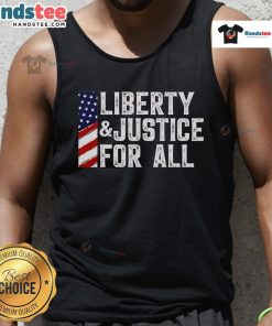 Hot Liberty and Justice for All Print US Flag Tank Top showcasing patriotic design for summer wear.