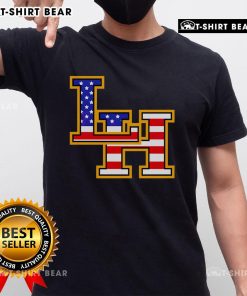 Alt Text: Hot Liberty Hill Panthers Crown Trio USA Flag T-Shirt for a patriotic Fourth of July celebration.